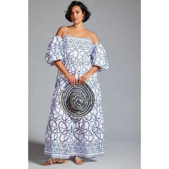 Anthropologie Puff-Sleeve Eyelet Dress - Picture 5 of 12